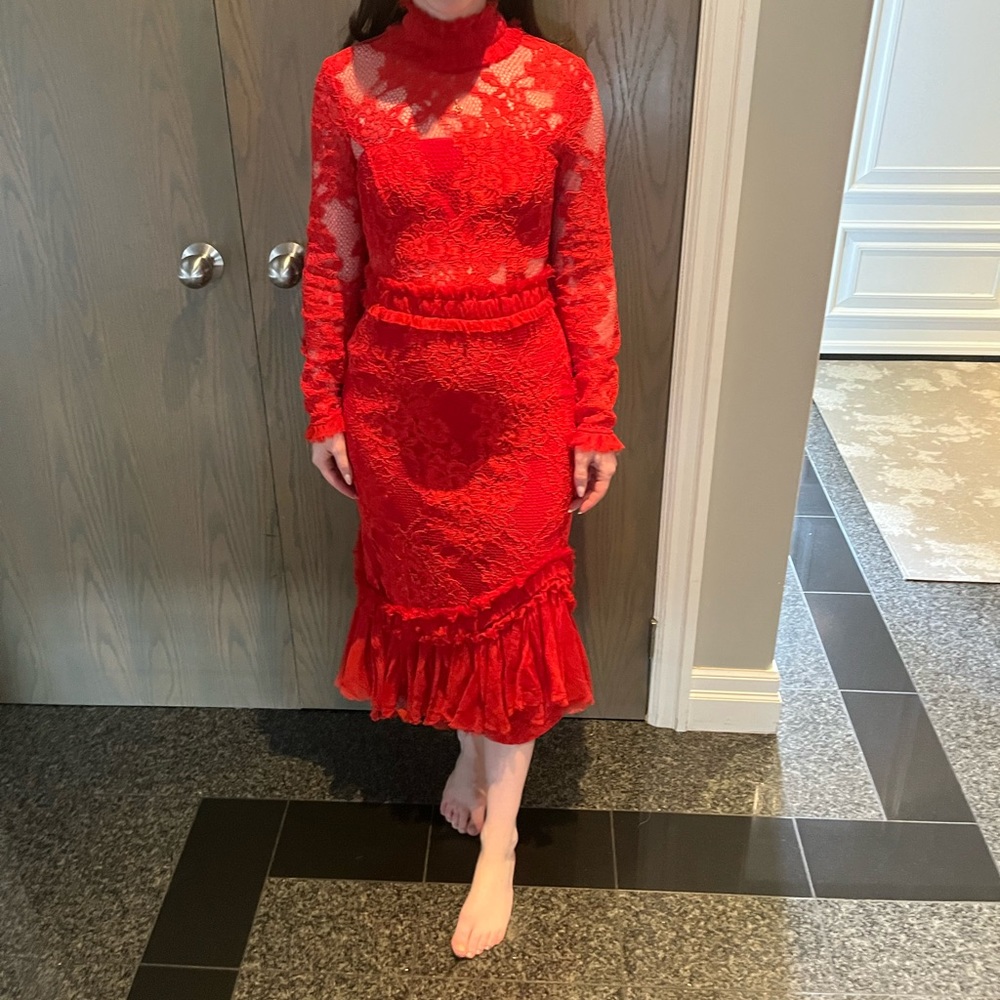 Alexis red lace dress